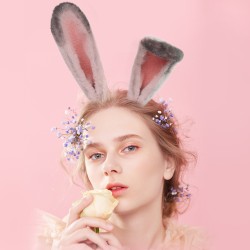 Halloween Bunny Ears Headband Lolita Gray