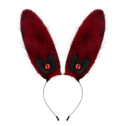 Japanese plush rabbit ears headband The devil's eye is red and black.